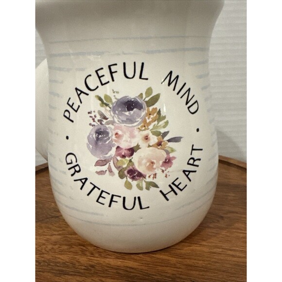Cozy Cup- Peaceful Mind Grateful Heart 20 oz. Stoneware Nice Hand Hold - Picture 7 of 10